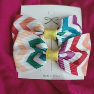 Purple and Blue Chevron Hair Clips